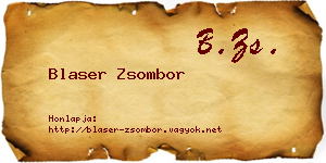Blaser Zsombor névjegykártya